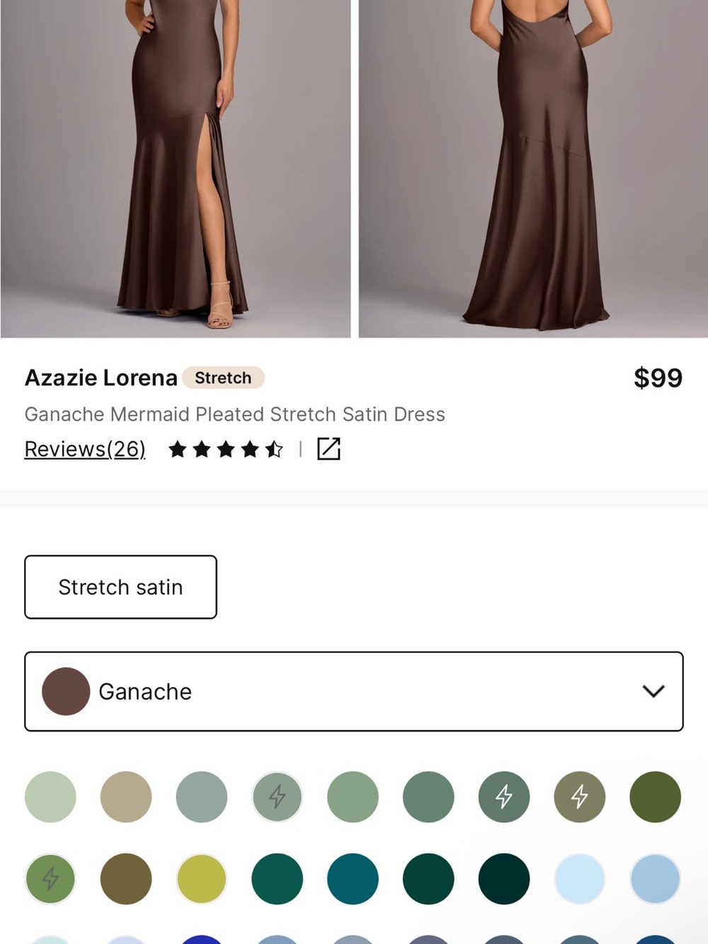 Azazzie Lorena Stretch Satin Ganache